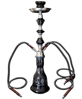 Czarna Shisha Szisza Fajka Wodna Hookah na 3 Węże o Wysokości 57 cm Eldoro