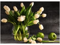 70X50CM OBRAZ BUKIET JASNYCH TULIPANÓW KWIATY ŚCIAN