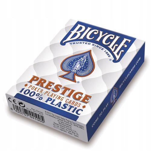 Karty plastikowe 100% do pokera Bicycle Prestige talia nr 1 na świecie na Arena.pl