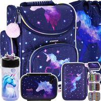 TORNISTER SZKOLNY DLA DZIEWCZYNKI JEDNOROŻEC GALAXY PIÓRNIK TRZYKOMOROWY