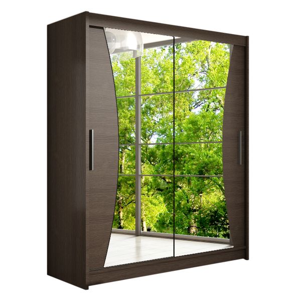 Szafa przesuwna WESTA IX z lustrem 150 - CHOCO zdjęcie 1