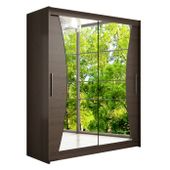 Szafa przesuwna WESTA IX z lustrem 150 - CHOCO