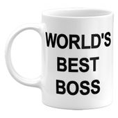 KUBEK WORLD'S BEST BOSS, PREZENT DLA FANA THE OFFICE, 330ML