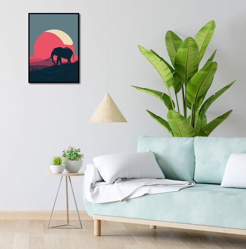 Plakat 40x55cm Słoń przy Czerwieni na Arena.pl