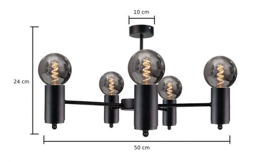 Lampa sufitowa 5xE27 ARDE BLACK na Arena.pl