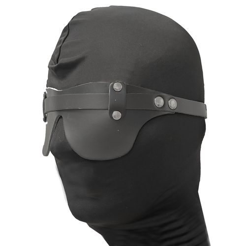 skórzana maska na oczy z regulacja obwodu głowy. erotyczny gadżet bdsm. na Arena.pl