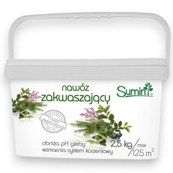 SUMIN ZAKWASZAJĄCY 2,5KG NAWÓZ KWAŚNOLUBNYCH BORÓWKI BORÓWEK WRZOSY zdjęcie 1