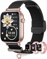 Smartwatch damski zegarek Erkwei złoty + 3 paski