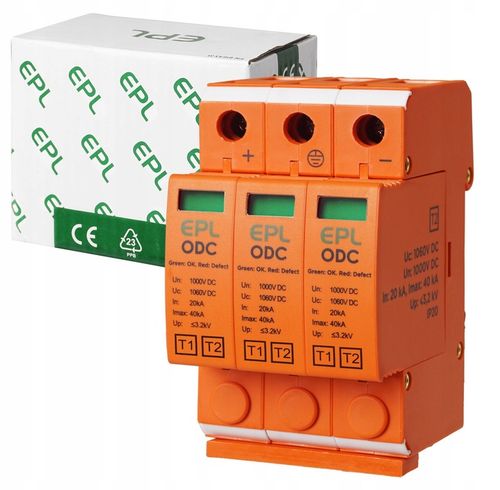 OGRANICZNIK OCHRONNIK PRZEPIĘĆ PRZEPIĘCIOWY FOTOWOLTAIKA 1000V DC 3P B+C na Arena.pl