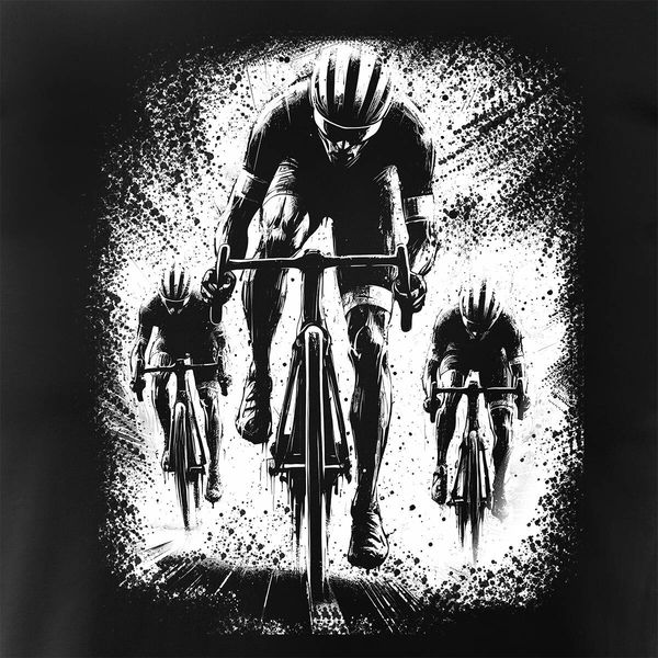 Koszulka z kolarzem kolarz kolarska kolarzami kolarze dla rowerzysty z kolarką rowerem męska czarna REGULAR L zdjęcie 2