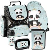 TORNISTER szkolny PASO PANDA PLECAK - klasa 1-3 -ZESTAW 5 el.