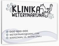 nadruk UV TABLICZKA reklamowa nierdzewna 40x30 SZYLD KLINIKA WETERYNARYJNA