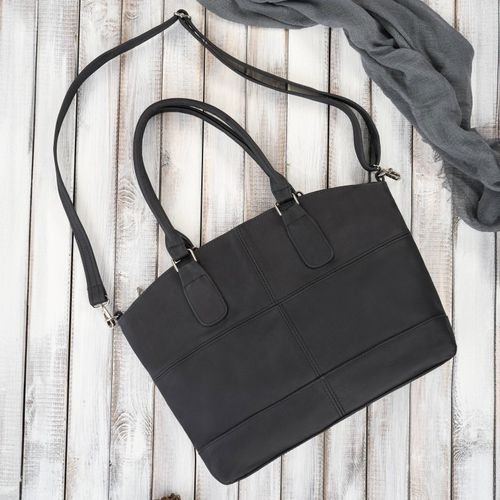 torebka damska skórzana duża czarna na ramię praktyczna pojemna abruzzo na Arena.pl