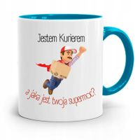 Kubek Błękitny Dla Kuriera Jestem Kurierem Prezent Z Nadrukiem Ze Zdjęciem