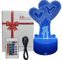 LAMPKA NOCNA LED DLA DZIEWCZYNY SERCA WALENTYNKI ZAKOCHANA PARA pilot