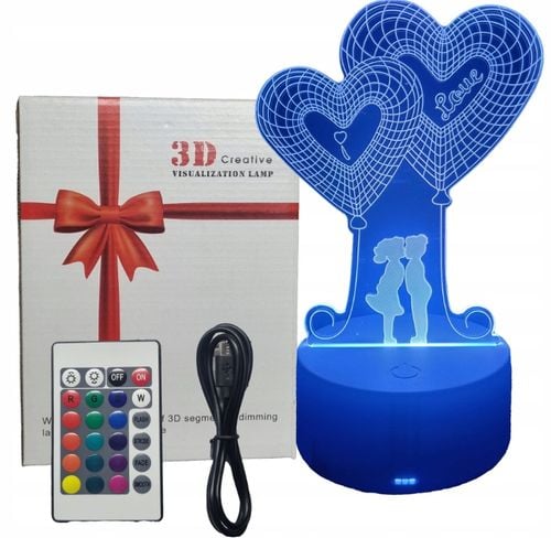 LAMPKA NOCNA LED DLA DZIEWCZYNY SERCA WALENTYNKI ZAKOCHANA PARA pilot na Arena.pl