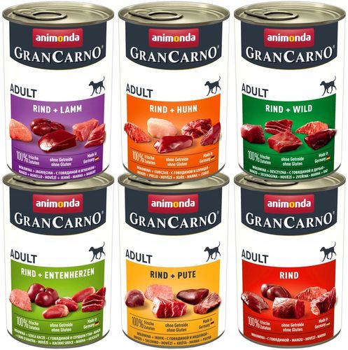 Animonda GranCarno Adult karma dla psów MIX SMAKÓW 6x400g na Arena.pl