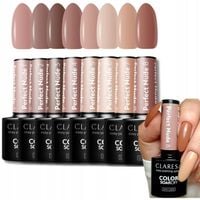 CLARESA PERFECT NUDE 1-8 LAKIER HYBRYDOWY ZESTAW KOLEKCJA BEŻE TPO