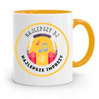 Dla Dja Muzyka Kubek Żółty Najlepszy Dj Prezent Z Nadrukiem Ze Zdjęciem