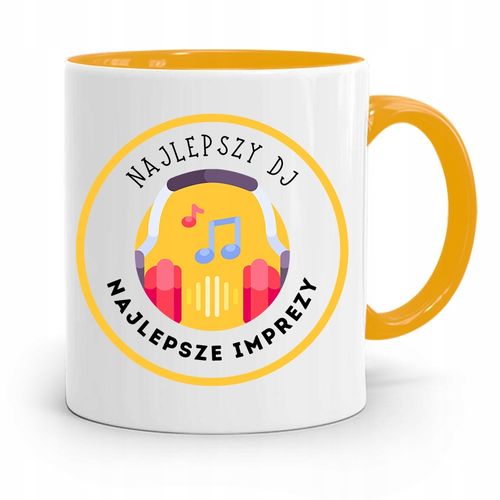 Dla Dja Muzyka Kubek Żółty Najlepszy Dj Prezent Z Nadrukiem Ze Zdjęciem na Arena.pl