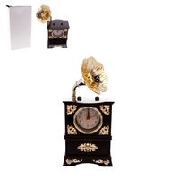 zegar dekoracyjny "gramofon" z szufladką 24 x 12 x 6cm.  chso10237