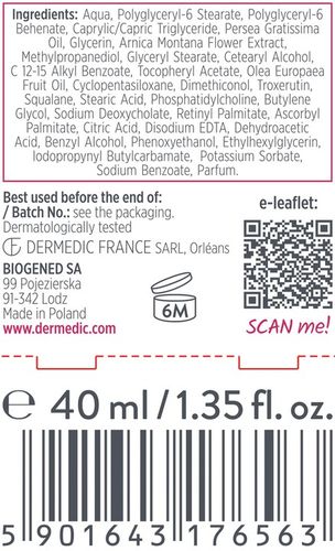 DERMEDIC REDNESS CALM krem przeciwzmarszczkowy na NOC do twarzy 40ml na Arena.pl