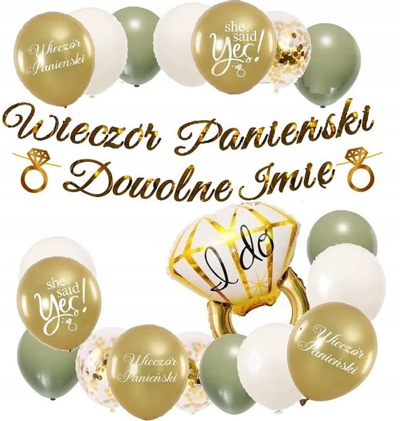 BALONY BOHO dekoracje WIECZÓR PANIEŃSKI baner IMIĘ zdjęcie 1