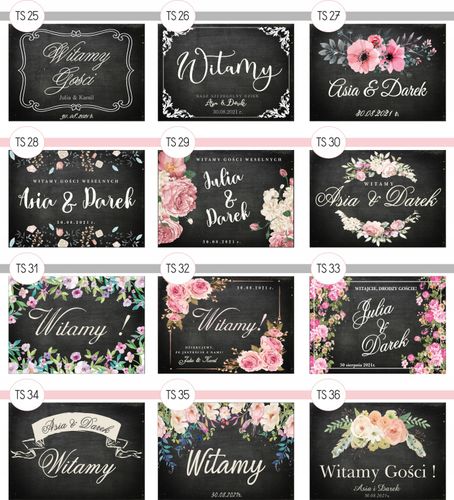 TABLICE powitalna na ślub rustykalna wesele 70x50 na Arena.pl