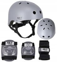 NILS Kask Rowerowy Z Regulacją Na Rower + Zestaw Ochraniaczy Dla Dziecka S