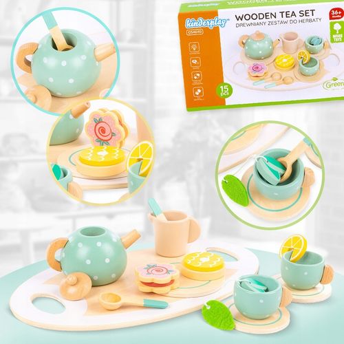 DREWNINAY ZESTAW DO HERBATY DLA DZIECI KINDERPLAY AKCESORIA + TACA na Arena.pl