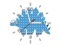 30X30CM ZEGAR NIEBIESKI DINOZAUR KROPKI OBRAZ DREWNO