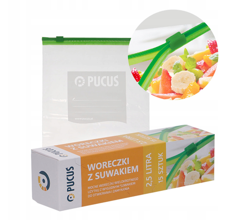 WORECZKI STRUNOWE DO MROŻENIA ŻYWNOŚCI NA ŻYWNOŚĆ PUCUĆ 2,5 L X 15 na Arena.pl