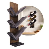 Drewniany Wieszak ścienny John Paddle na Wino i Kieliszki Braun Prawy