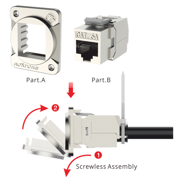 Gniazdo typu RJ45 CAT6 Roxtone RAD-C6A-IDC zdjęcie 2