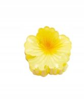 Piękna spinka klamra akrylowa kwiatek hibiskus żółty 4cm