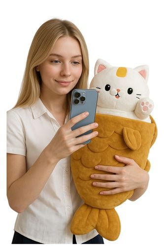 HIT! KOTEK W RYBIE – MASKOTKA 2w1 KAWAII MIĘKKIi PLUSZAK 50CM !!! na Arena.pl