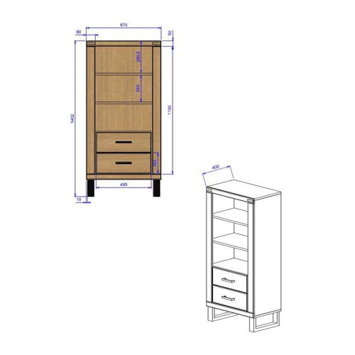 Regał dębowy Como na Arena.pl