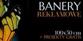 BANER REKLAMOWY 100x50 cm z laminatem płynnym ZAPROJEKTOWANIE GRATIS