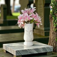 Wazon Nagrobny, Wazon na cmentarz Memorial Rose - Biały Marmurek