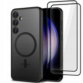 2 x ETUI CASE TPU DO MAGSAFE NA GALAXY S24+ PLUS MATTE BLACK + 2-PAK SZKŁO
