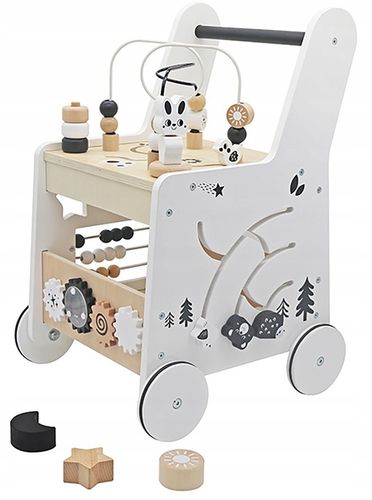 CHODZIK DREWNIANY PCHACZ KOSTKA EDUKACYJNA 6w1 SORTER LICZYDŁO STOLIK EDU na Arena.pl