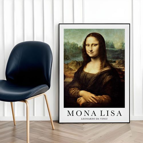 Plakat w ramce mona lisa da vinci 21x30 cm w czarnej ramie na Arena.pl