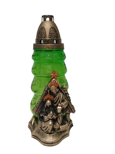 Znicz Bożonarodzeniowy z aplikacją szopki złoty 27 cm na Arena.pl