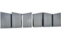 Schowek pomieszczenie gospodarcze 3x2m drzwi srebrny dach spad w bok TS972