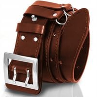 PAS OFICERSKI STRAŻCKI SKÓRZANY PASEK DO STRAŻY WOJSKOWY SKÓRA BRĄZOWY r.95