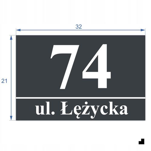 Nierdzewny Numer Na Dom Tabliczka Adresowa z Numerem Domu 32x21 cm Antracyt na Arena.pl