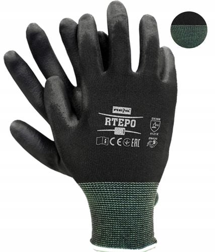 rękawice robocze / czarne / rozmiar: 7 - s / rtepo_bb7 na Arena.pl