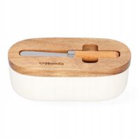 Maselniczka osełkowa HOMLA Mooka 41354645 9x16cm Porcelanowa z pokrywką