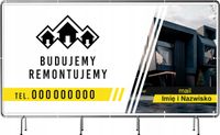 BANER REKLAMOWY 200x100 cm plandeka dużo wzorów BUDUJEMY REMONTUJEMY