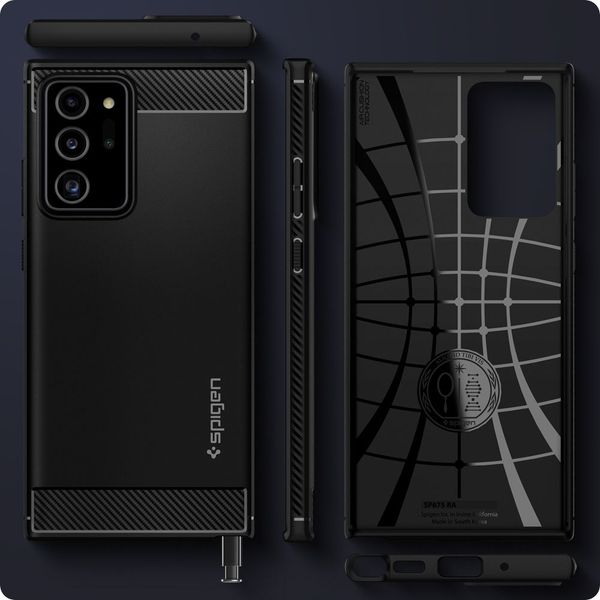 spigen rugged armor galaxy note 20 ultra matte black zdjęcie 9